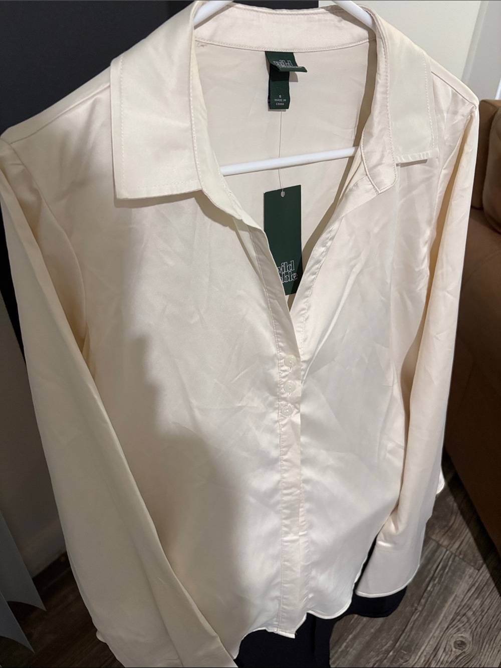 wild fable Cream Button-Down Collared Shirt